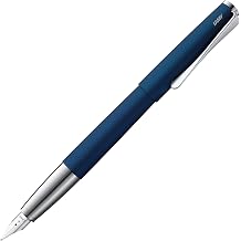 Lamy studio Imperialblue - قلم حبر في جسم معدني أنيق - طرف فولاذي مطلي بالبلاتين جزئيًا وفي حجم طرف F - مدفوع T 10 خرطوشة حبر أزرق