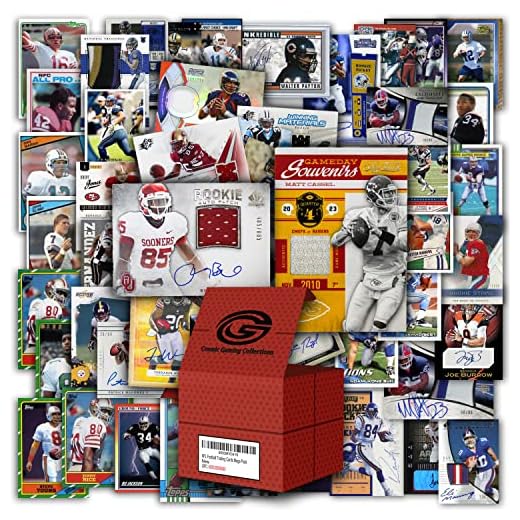 NFL Football Cards Hit Collection Gift Box | 100 Official NFL Cards | Includes: 2 Relic, Autograph or Jersey Cards Guaranteed | Perfect Starter Set by Cosmic Gaming Collections