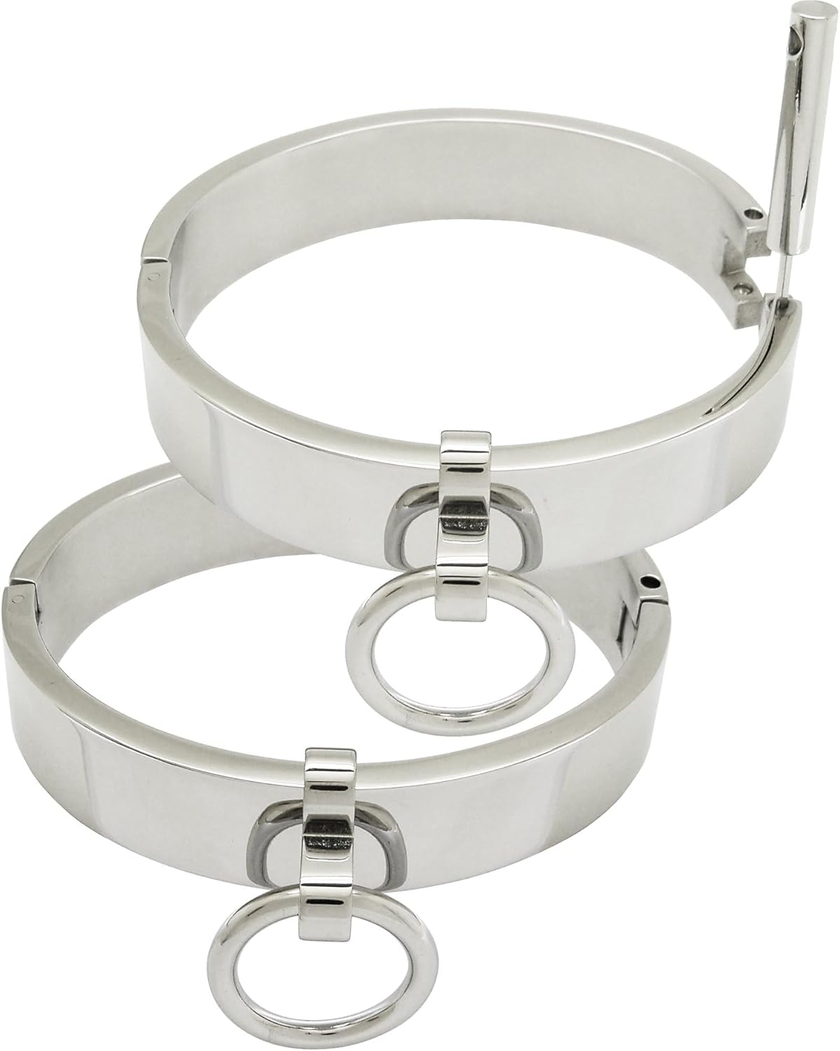 Stainless steel wrist ankle cuffs with removable O ring