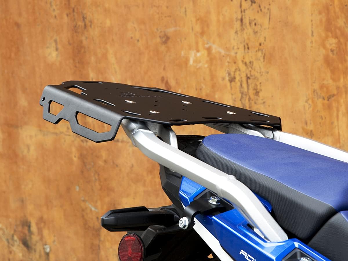 AltRider Motorcycle Luggage Rack Compatible with Honda CRF1100L Africa Twin Adventure Sports (2020- Current) - Thick Aluminum Plate with Zero Snag Design - Supports Multiple Mounting Systems - Black