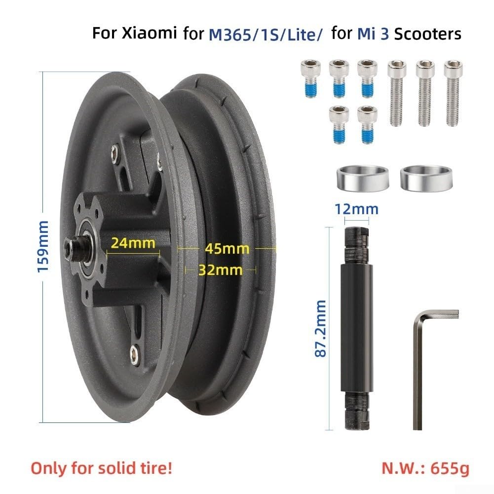 Moyeu de roue arrière de scooter de 21,6 cm en alliage d'aluminium - Design