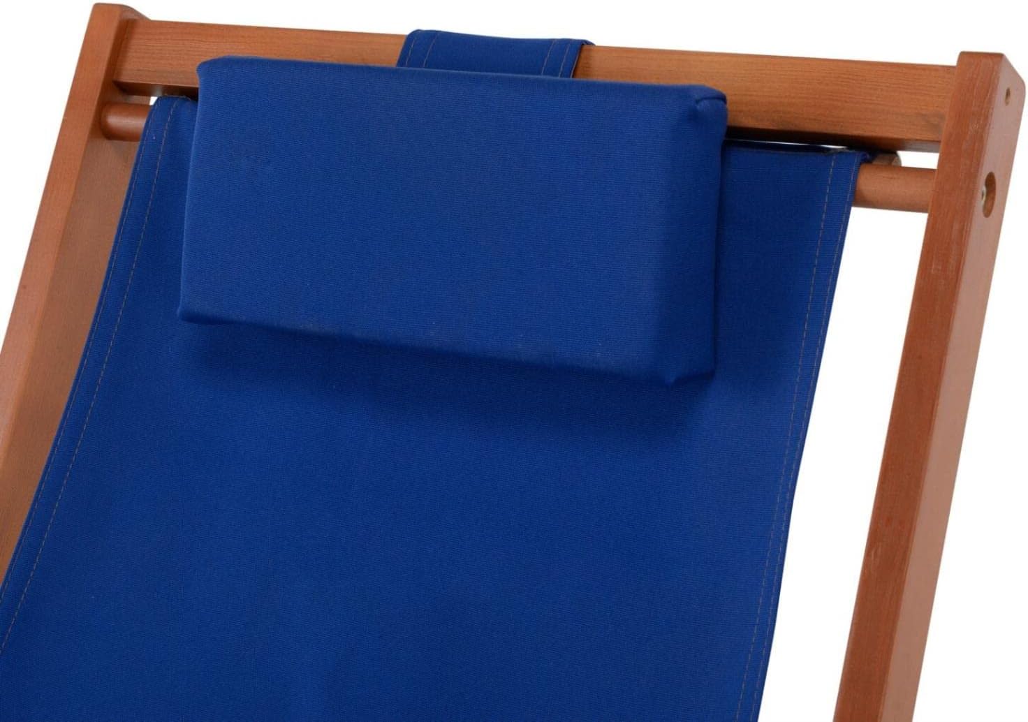 W Unlimited Romantic Wood and Canvas Sling Chair w/Cup & Wine Holder in Walnut