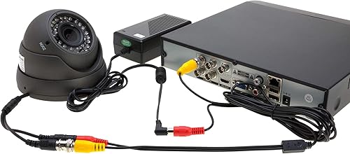 Miniatura 4 de Cable de extensión de video BNC prefabricado blanco de 20 pies para CCTV, cámara de seguridad, DVR, sistema de vigilancia, cable todo en uno Plug &