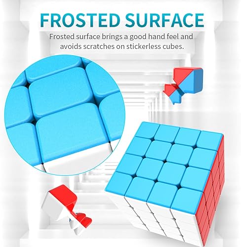 Miniatura 5 de Moyu Meilong - Cubo mágico de 4 x 4 sin calcomanías, rompecabezas MFJS, cubo de velocidad de 4 x 4 x 4 para niños y adultos