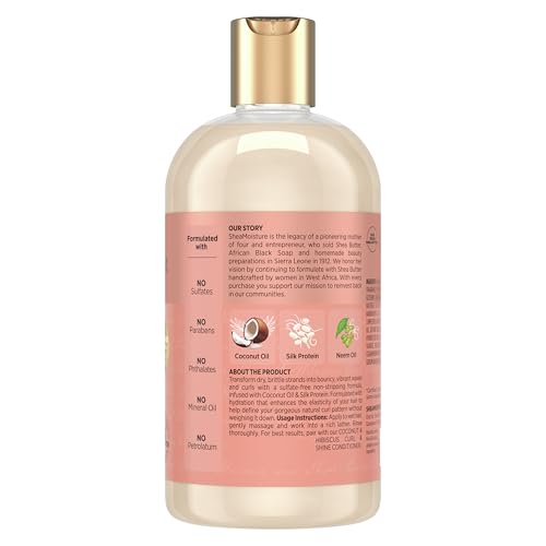 Shea Moisture Coconut & Hibiscus Curl & Shine Shampoo, 384ml by Shea Moisture - Image 2