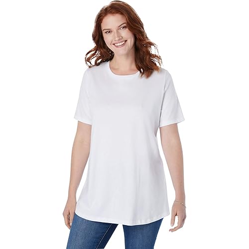 Woman Within Plus Size Perfect Short-Sleeve Crewneck Tee (Petite Available)