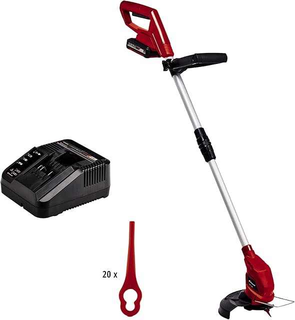 Einhell Power X-Change 18/24 Cordless Strimmer With Battery And Charger - 18V Lightweight Battery Grass Trimmer With 20 x Blades, 24cm Cutting Width - GC-CT 18/24 Li Garden Lawn Trimmer