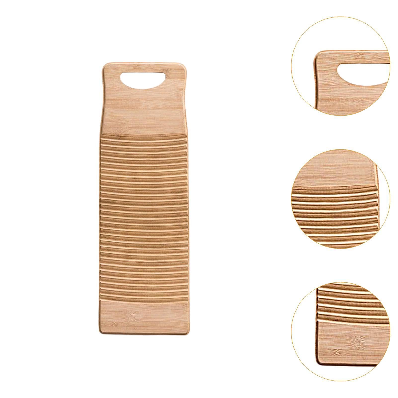 Tabla de Lavar de Bambú, Práctica Herramienta Multifuncional Antideslizante para Lavar Ropa, Camisas Y Prendas Infantiles, 60x18cm