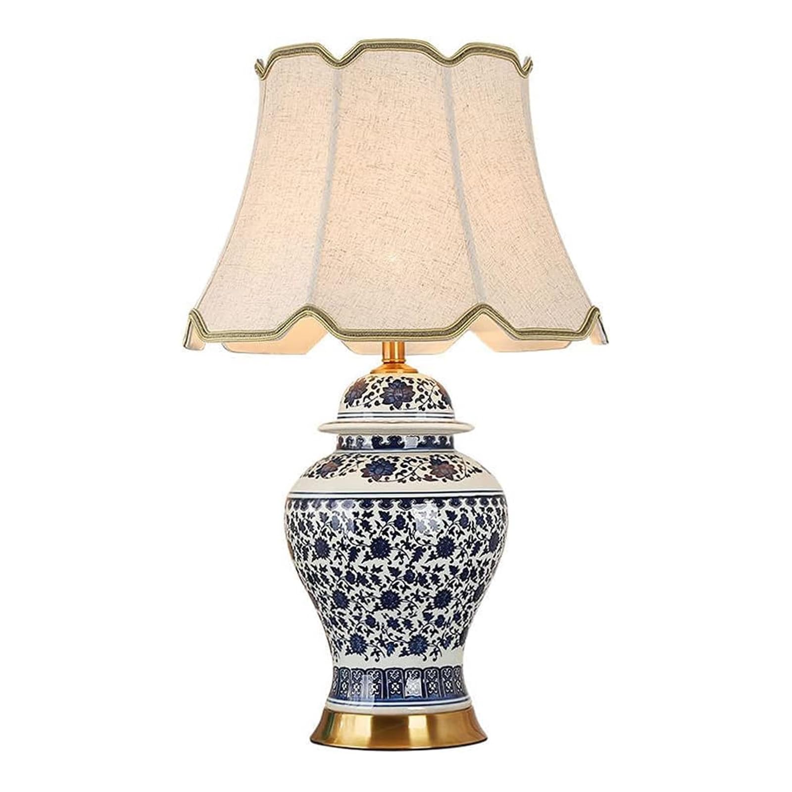 WLLWHF ceramic table lamp Ceramic Table Lamp Chinese Blue and White Porcelain Bedside Table Lamp Bedroom Bedside Lamp Study Reading Lamp