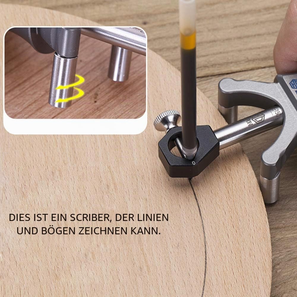 Anreißwerkzeug, DIY Holz Dual-Zweck Schreiber Werkzeuge Multifunktional Zeichnen von Linien und Bögen Scriber Aluminium Alloy Scribe Tools (Type 1)