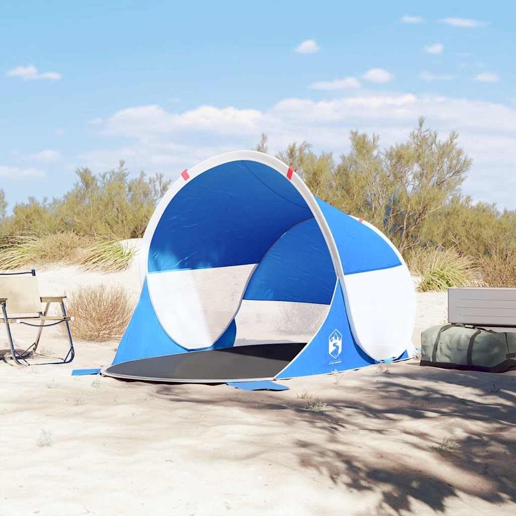Namiot plażowy Pop-Up Azurblau wodoszczelny z poliestru 190T z powłoką poliuretanową 205 x 125 x lekki namiot samorozkładający na plażę, kemping, do aktywności na świeżym powietrzu, z torbą