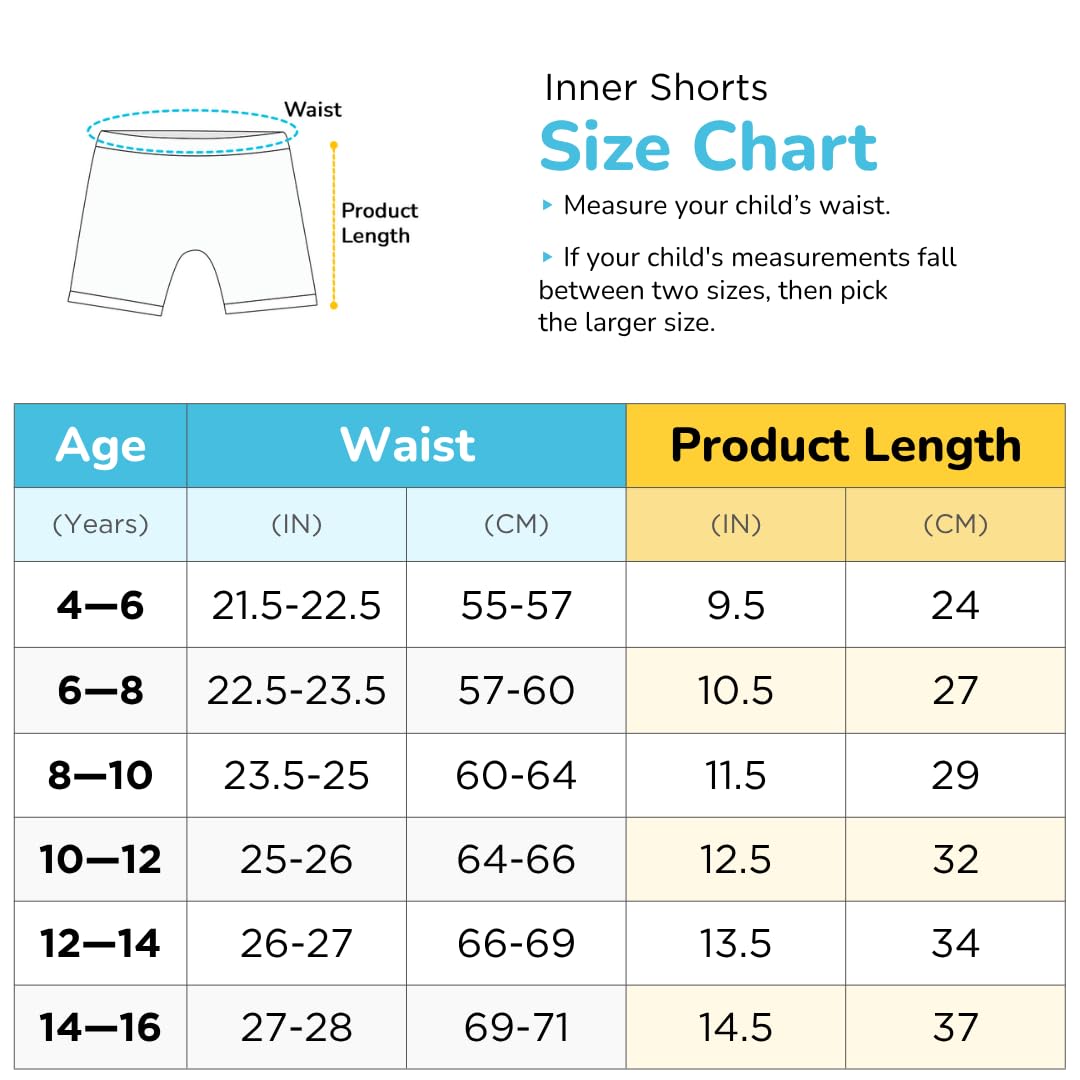 YouGotPlanB Cotton Inner Shorts for Girls | Pack of 3 | Ages 4-16 Years | Mid-Thigh Length | 100% Cotton Inner Lining Like Underwear 4