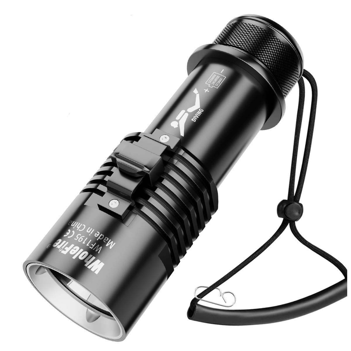 Torche de plongée, 8000 lumens, IPX8, étanche, 3 modes de torche sous-marine, rechargeable, équipement de plongée pour la natation
