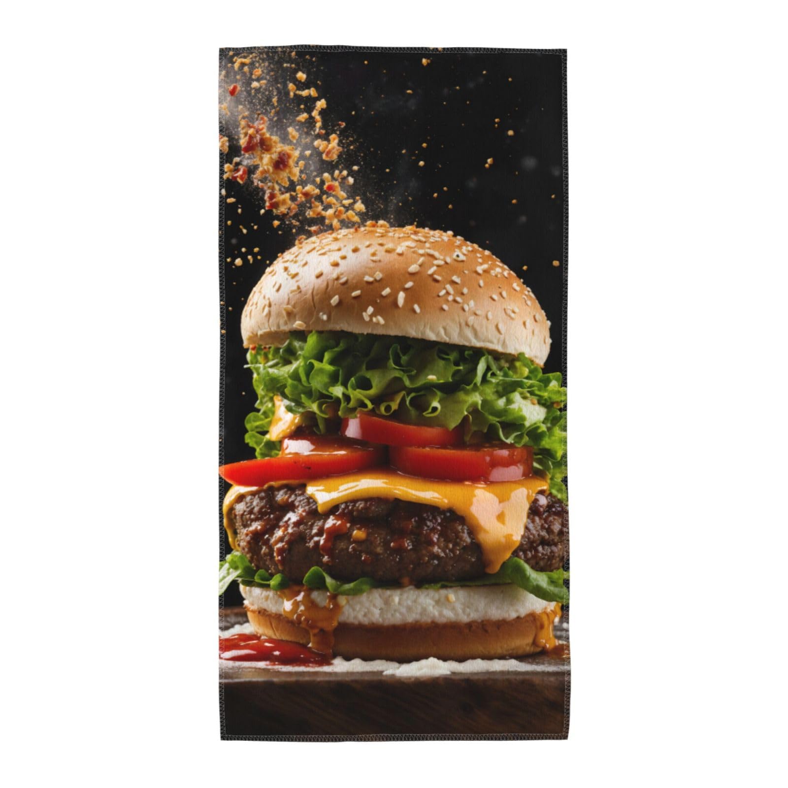 Cbaaghh Food Print Print Towel, Towels Thick Face Towels Fast Drying Washcloth For Bath, Spa, Gym