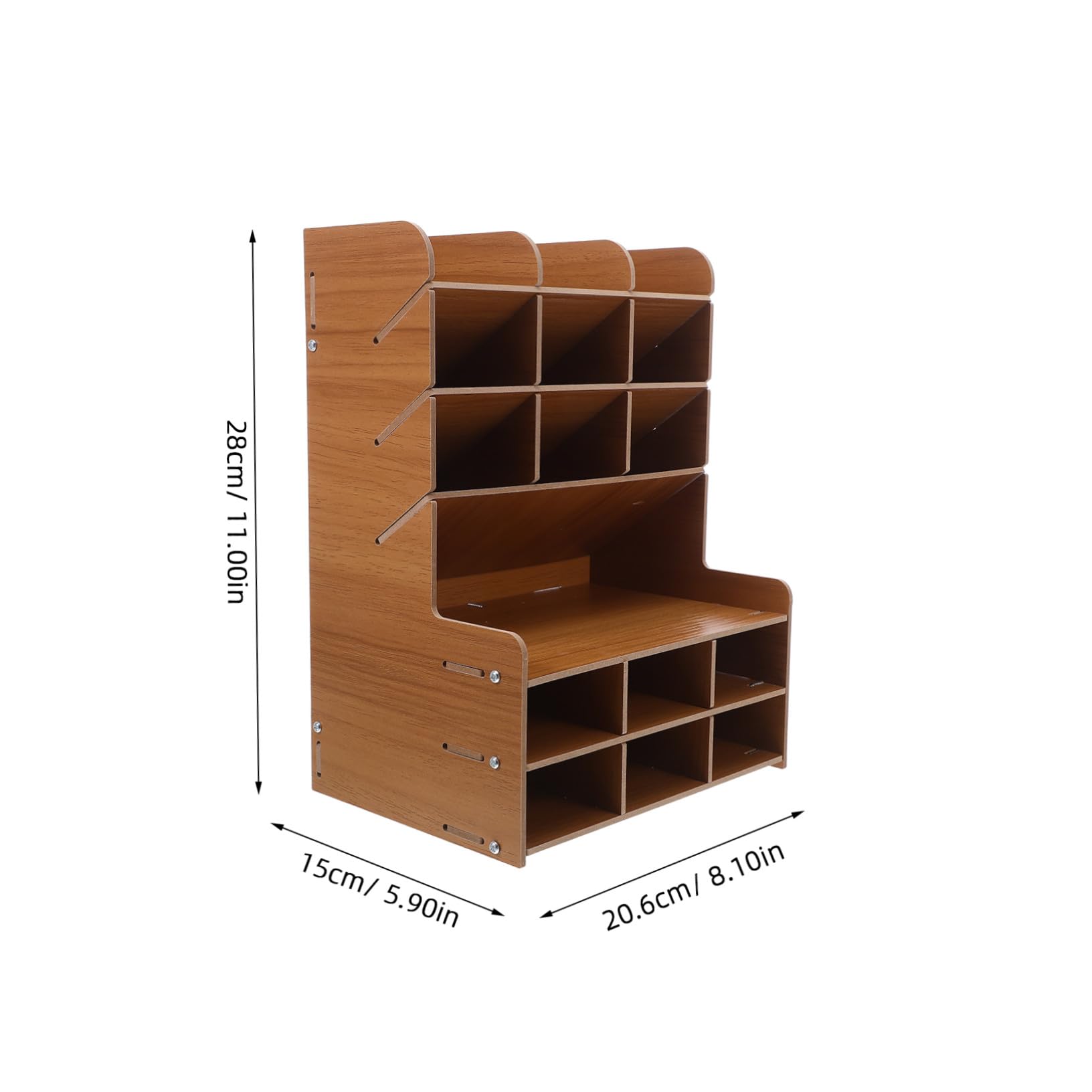OSALADI Portapenne in Legno Organizer da Scrivania con Scomparti Multipli per Matite Pennarelli e Cancelleria Contenitore per Penne Realizzato in Legno Massello