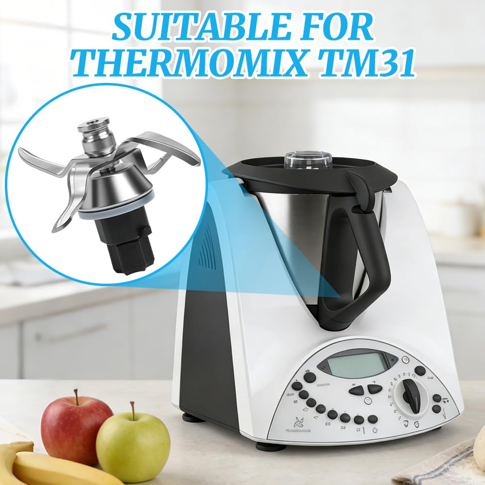 Lame per Bimby TM31, HOVCEH Gruppo Coltelli per Bimby TM31 Vorwerk Thermomix, Accessori per Bimbys in Acciaio Inossidabile con Anello di Tenuta per Robot da Cucina