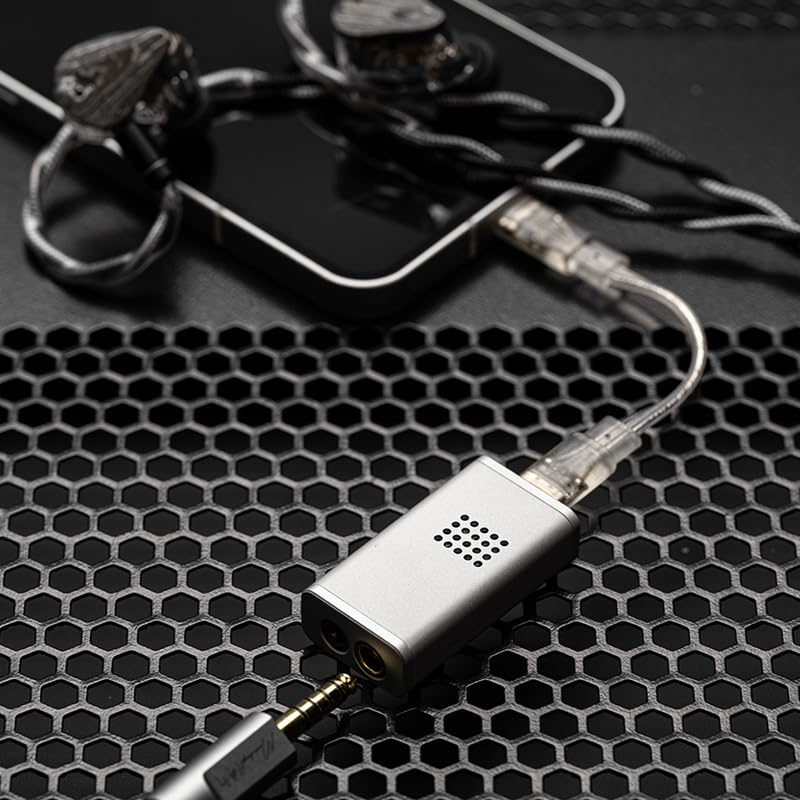 MOONDROP Dawn PRO 2 connected to a smartphone with in-ear monitors