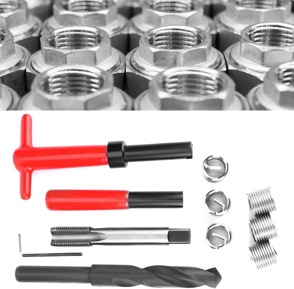 11Pcs Thread Repair Kit,M16x1.5 Thread Repair Tool Kit Metric Inserts & Kits Stainless Steel Twisted Drill Wrench Tap Insertion Helicoil For Auto Repairing