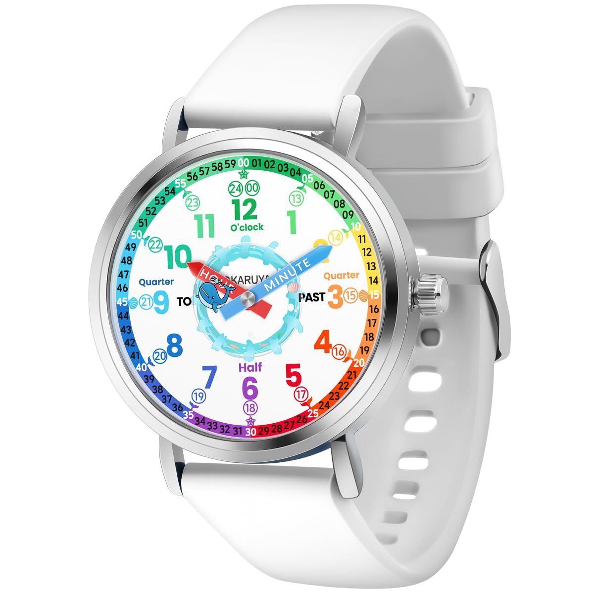 Reloj de aprendizaje analógico para niños, resistente al agua, para niños y niñas de 4 a 12 años, reloj educativo fácil de leer, regalo de cumpleaños duradero para niños y niñas