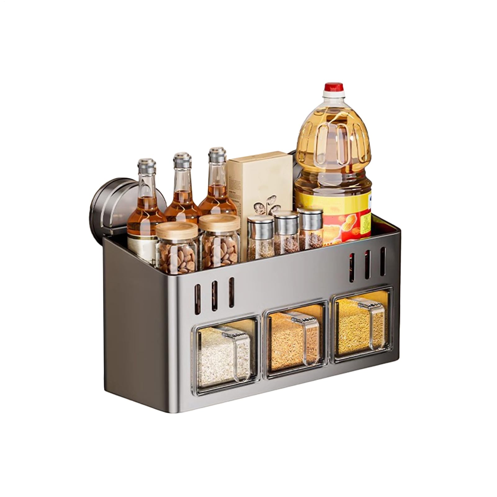 Gewürz Wandmontage Und Tischgerät, Wasserdicht Und Rostfrei | Gewürz-Organizer- für kleine Räume, Küche, Speisekammer, Schrank, Arbeitsplatte, Kühlschrank, Innenschrank, Wohnmobil,