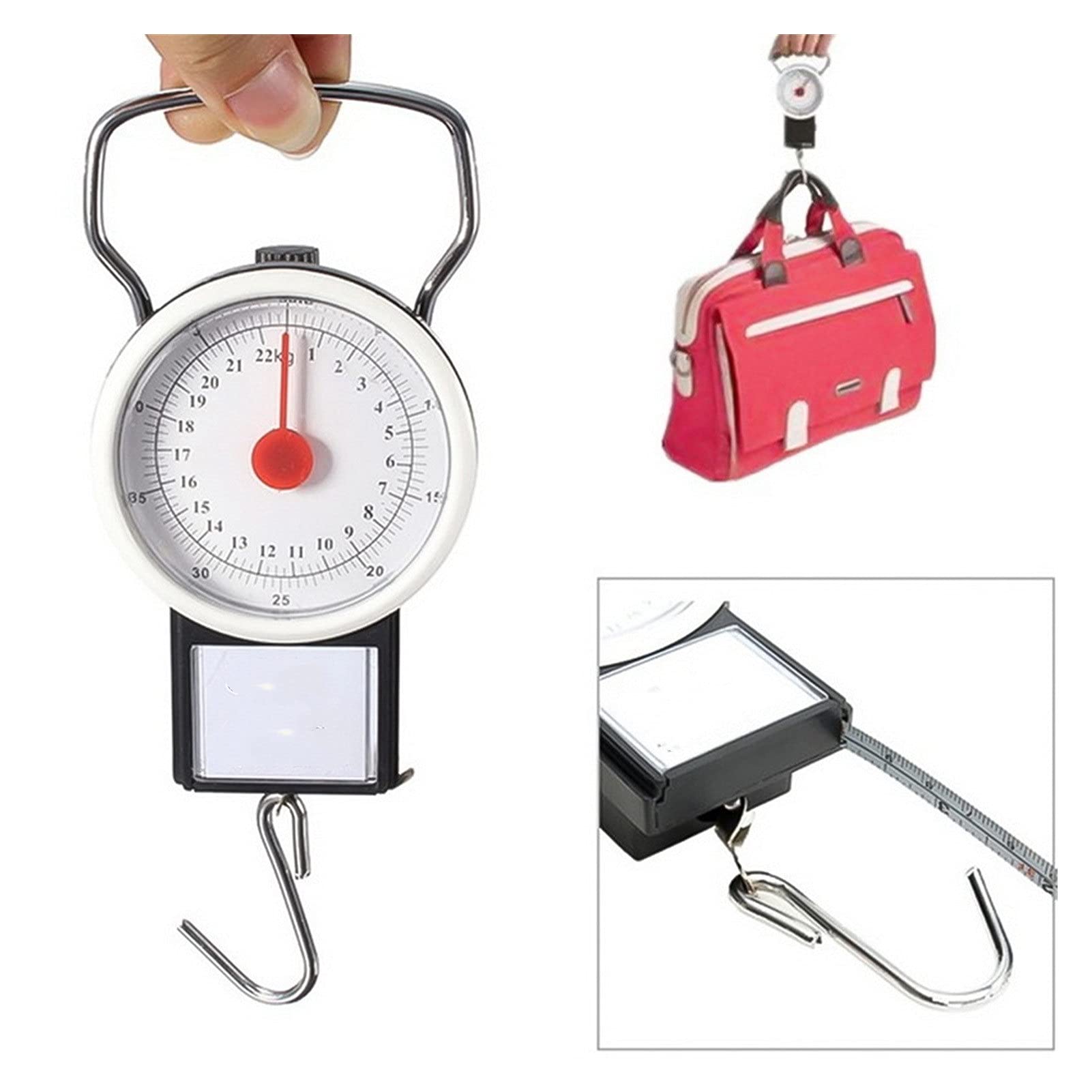 Gewichtswaage, Hakenwaage, digitale Waage, tragbare Zifferblatt, Gepäckwaage, Multifunktions-Hängewaage, Messwaage, Fische, Küche, Hängewaage (22 kg)