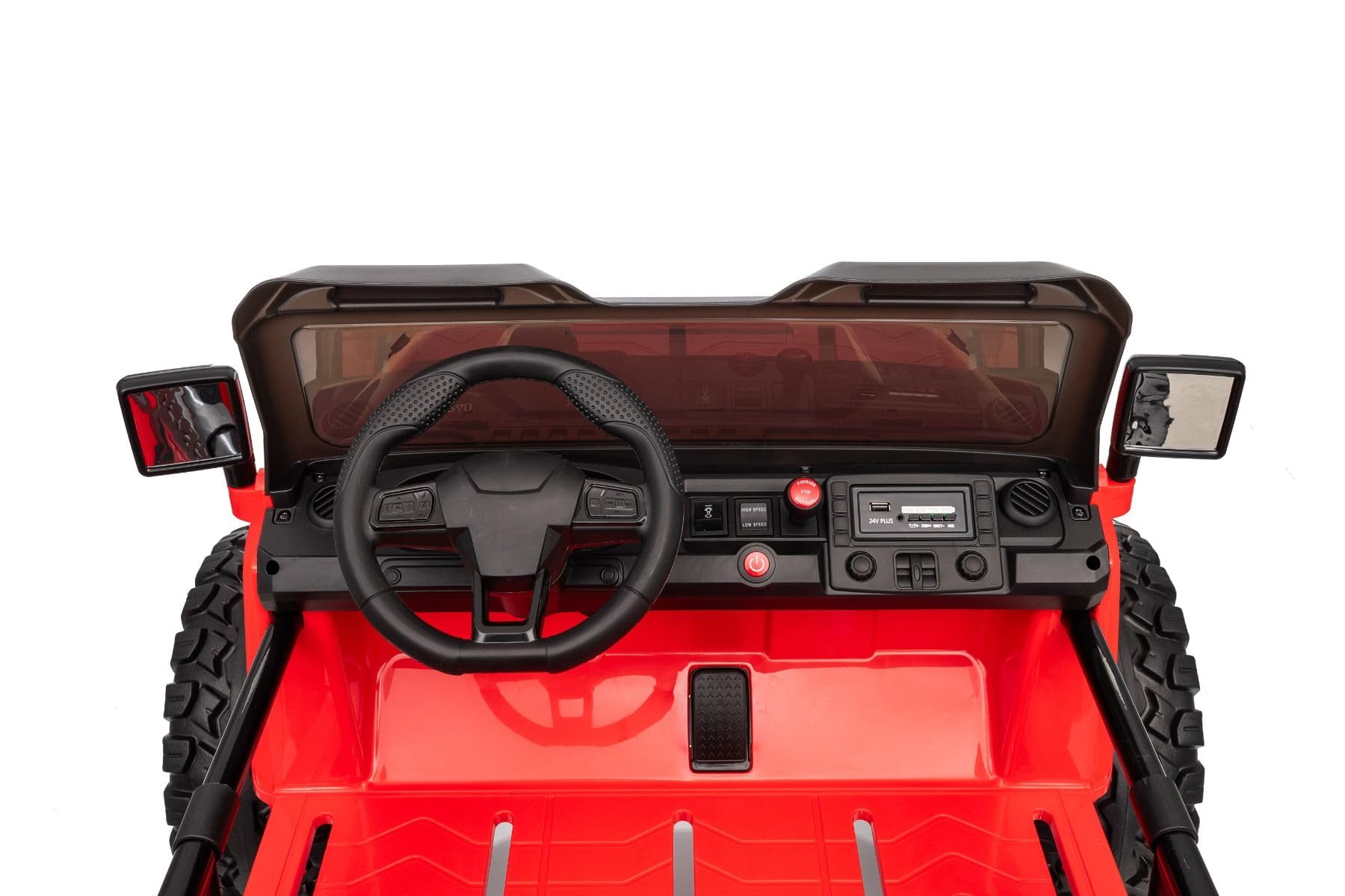 Beneo Motors OFFRIDE 4x4² 2-osobowy samochód elektryczny, 12 V, różowy, odtwarzacz MP3 z wejściem USB/AUX, napęd na wszystkie koła 4 x 4, bateria litowa, pilot zdalnego sterowania, oświetlenie LED