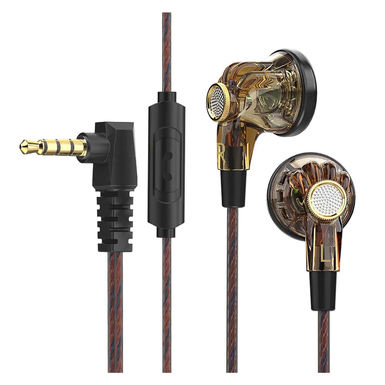 Auriculares con Cable estéreo HiFi, Auriculares Planos con micrófono HD de 3,5mm, Auriculares internos Deportivos for Juegos de música(Green)