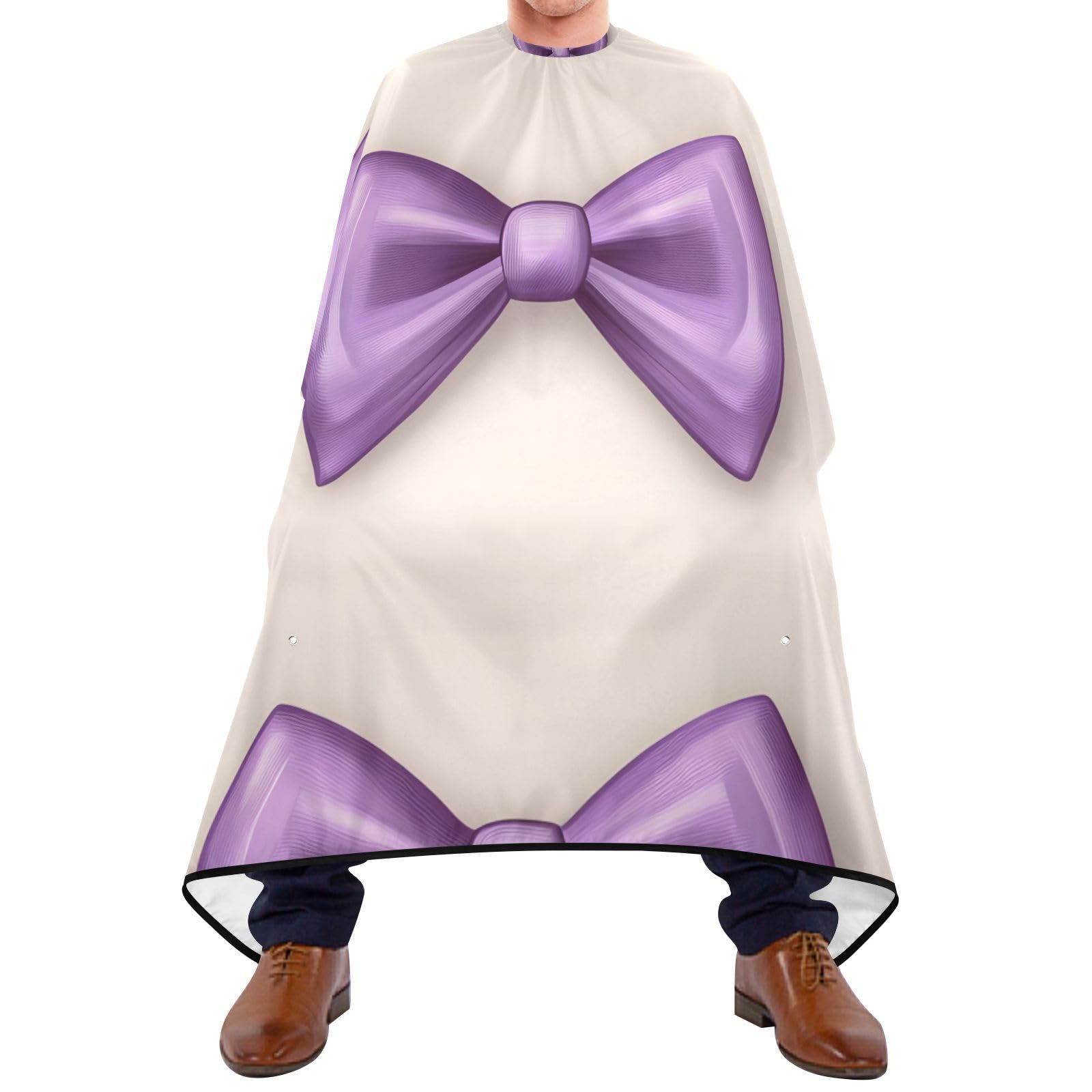 Hezely Purple Bow Hair Dye Cape, Barber Cape for Adults,Waterproof Salon Cape,Waterproof Hairdressing Styling Hair Cutting, 65