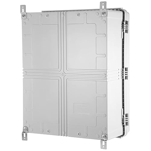 Vista 17 de Caja de conexiones eléctricas impermeables IP67 carcasa de plástico ABS con cubierta con bisagras con placa de montaje, soportes de pared