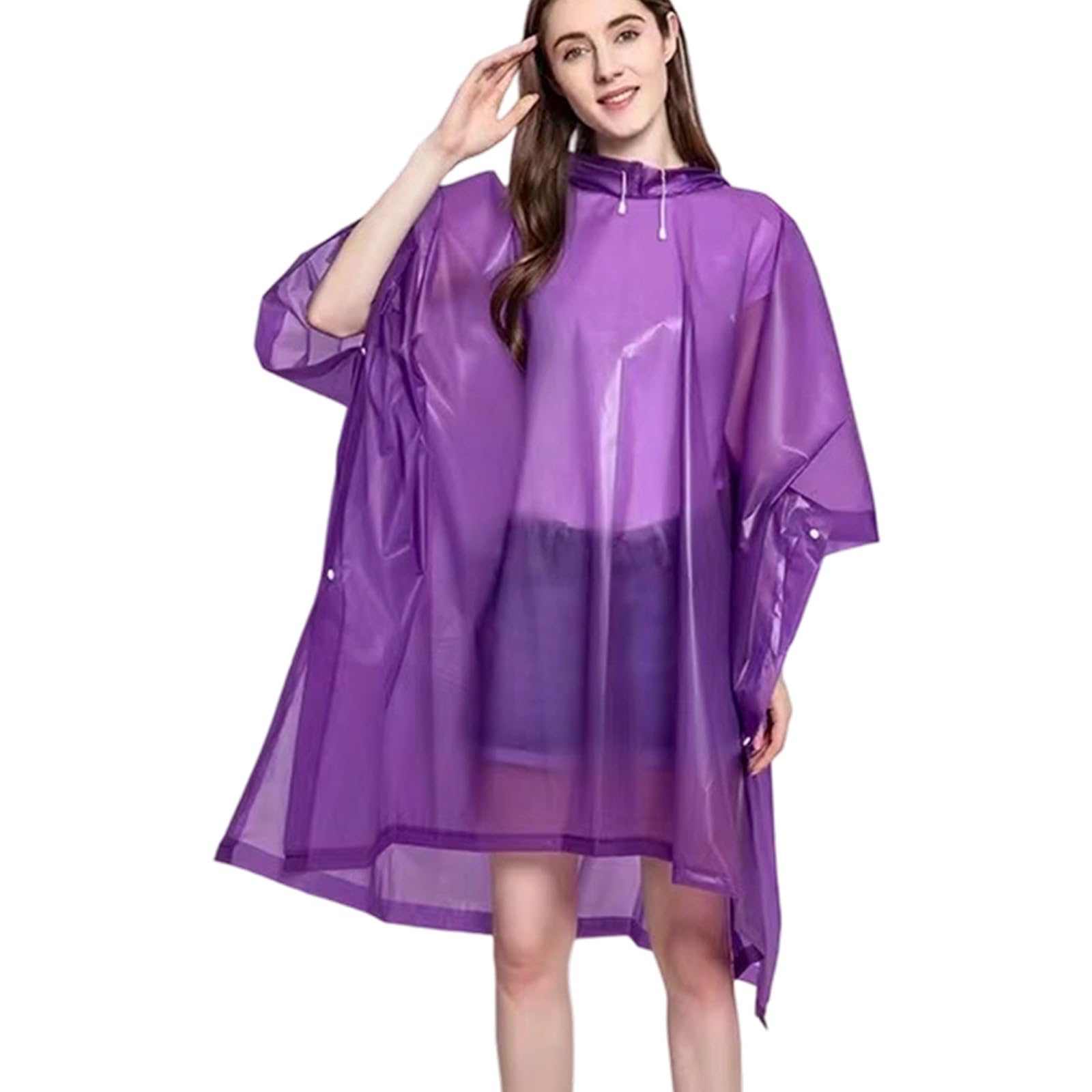 HDOYTXXM EVA Rain Poncho for Adult Tear Resistant Fabric Comfortable Raincoat for Travel Hiking Cycling Essential Comfortable Raincoat