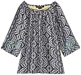 My Michelle Big Girls' Pattern Top with 3/4 Sleeves and Bow Back