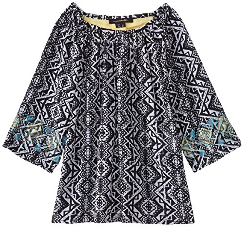 My Michelle Big Girls' Pattern Top with 3/4 Sleeves and Bow Back