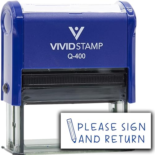 Vivid Stamp Sellos de goma autoentintados para calificar sellos de goma autoentintados (tinta azul) - Q-400