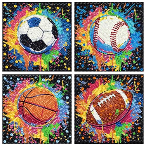 Pintura de diamantes infantil de fútbol: entretenimiento creativo para niños en casa