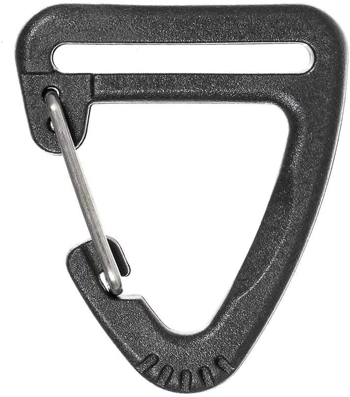 West Coast Paracord Black Plastic Triangle Carabiner Clips with Strap Slit