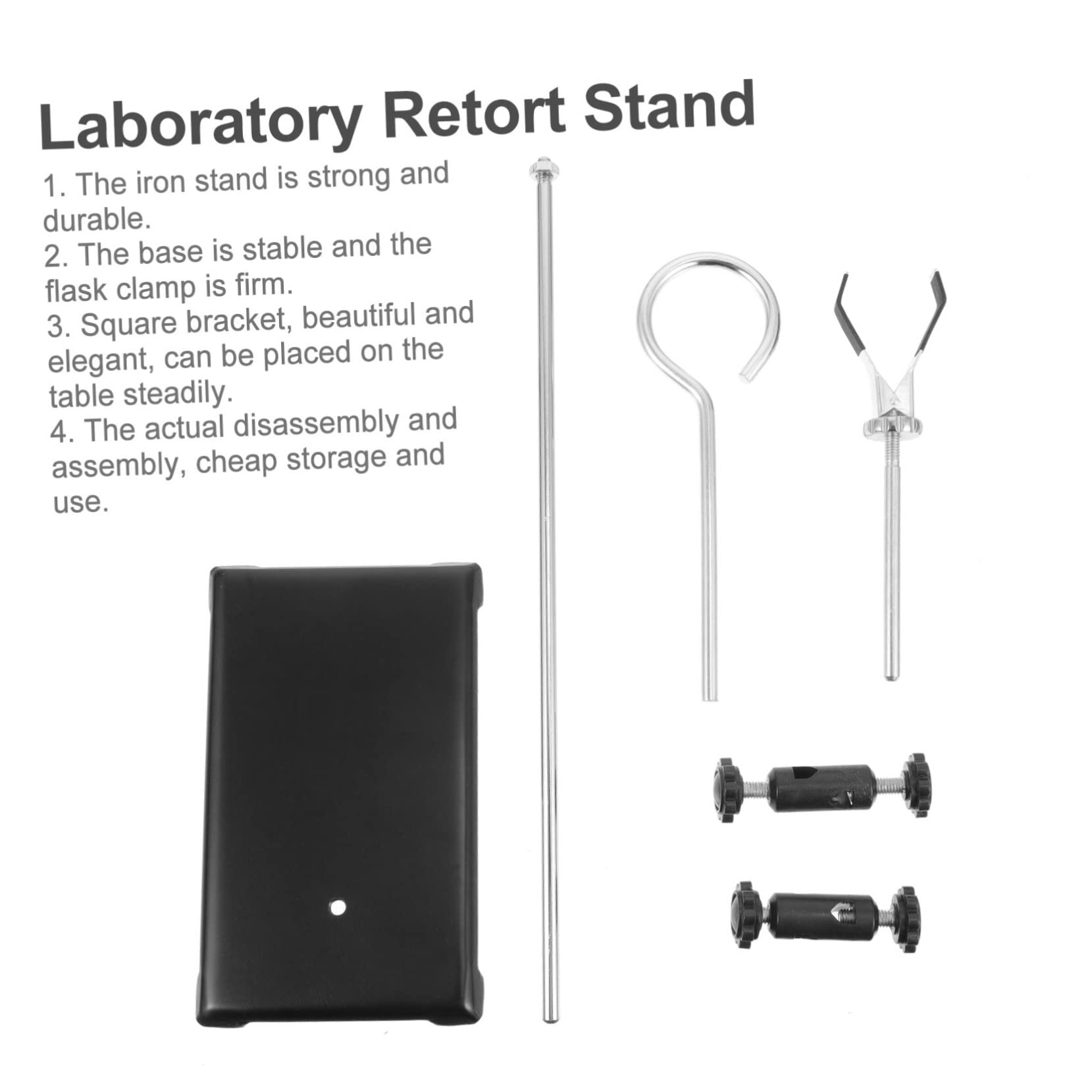 Support de Cornue de Laboratoire Cadre Miniature avec Pince de Burette Anneau et Plate forme Stable Pièce pour Laboratoire de Chimie