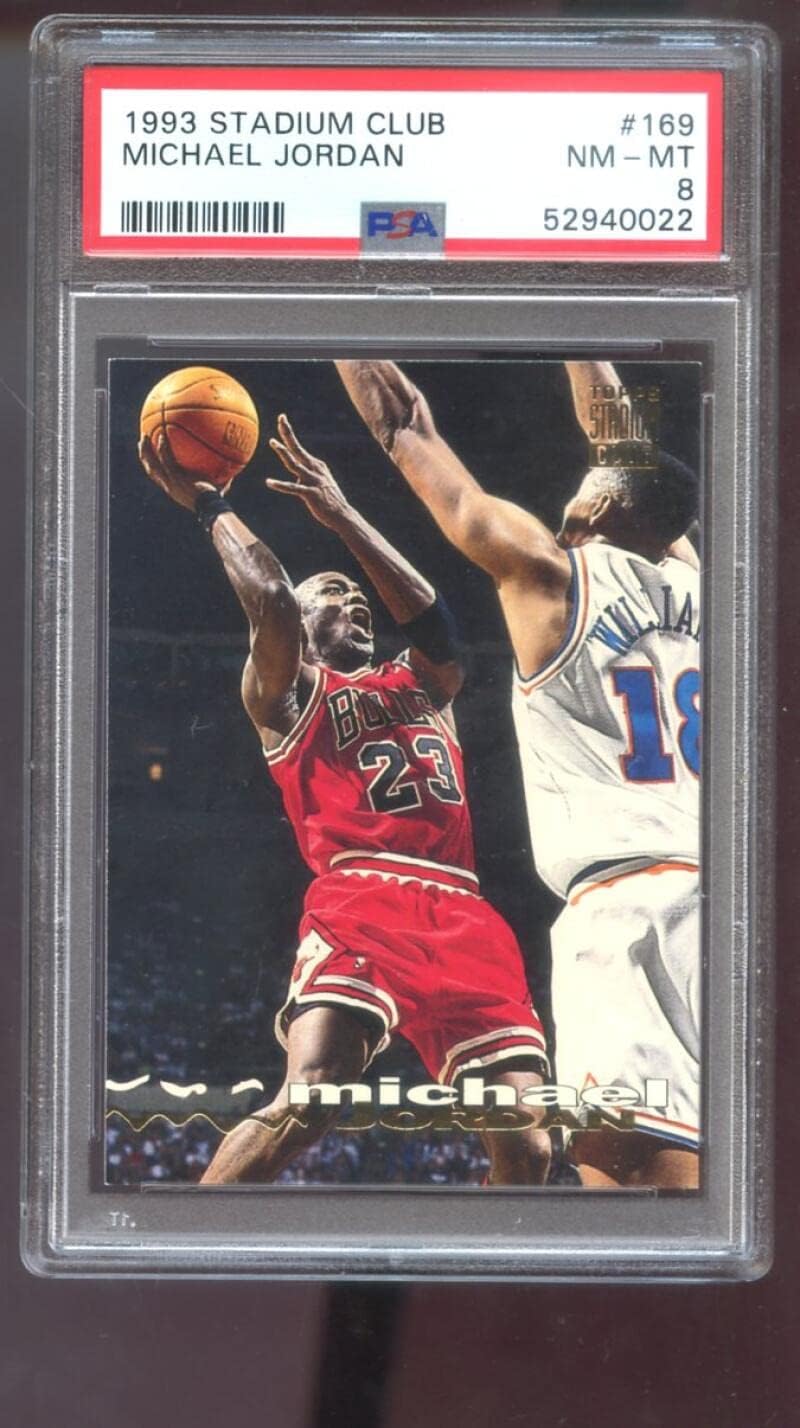 1993-94 Topps Stadium Club #169 Michael Jordan PSA 8 Graded Basketball Card NBA Chicago Bulls 1993 1994 93-94