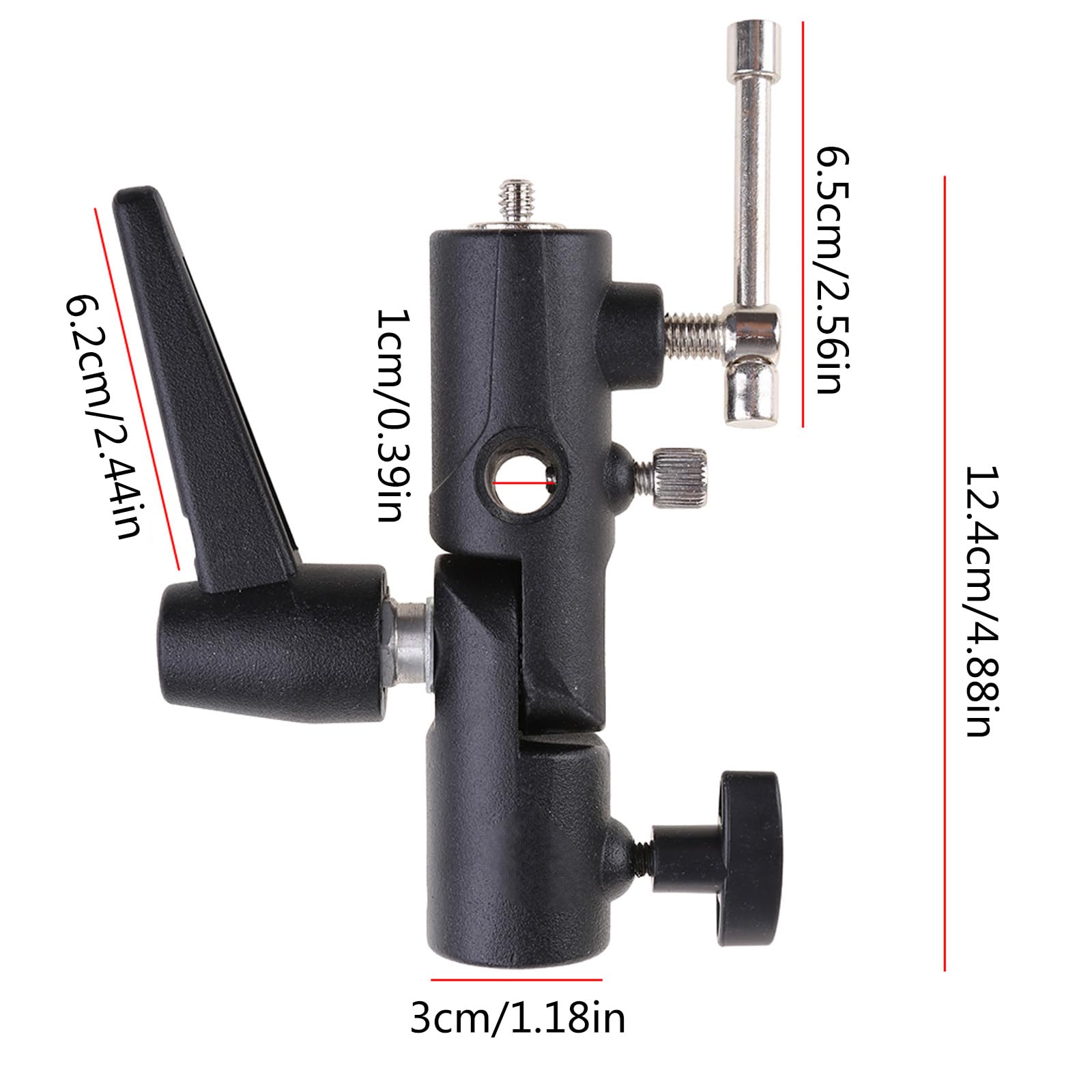 Einstellbarer Blitzschuh-Adapter Mit Schirmloch – Für Nikon, Canon & Mehr | Aluminium, 16–22 Mm Verstellbar, Mit Stativgewinde