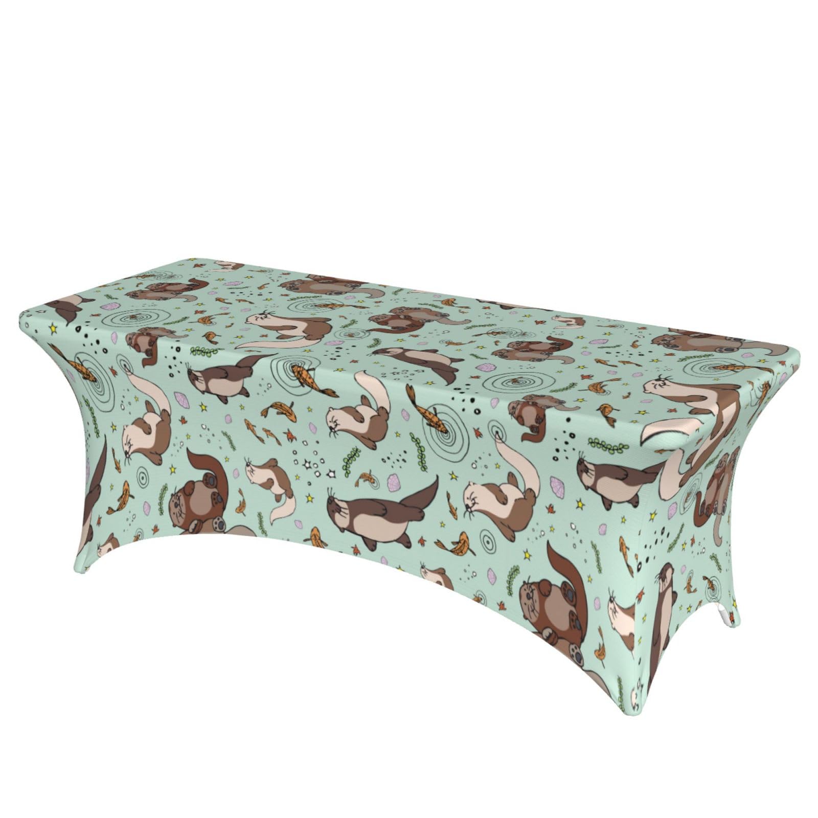 ERCgad Otters Print Rectangular Tablecloth Dining Banquet Party Events Home Celebration Table Cover