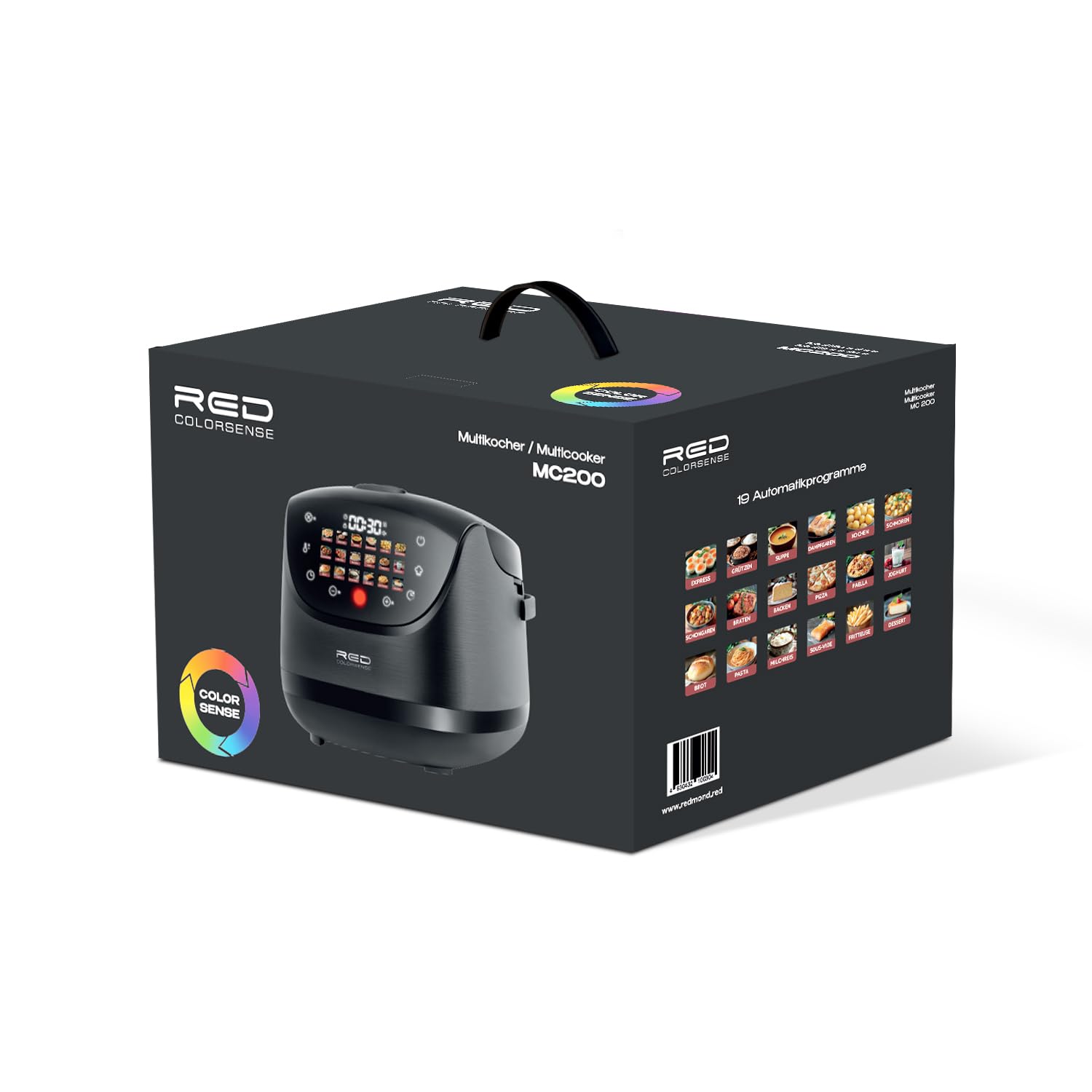 Multikocher RED COLORSENSE MC200 DE (Deutsch) 5L 10-in-1 Multifunktionskocher, Slow Cooker, Reiskocher & Dampfgarer, Digitales Display, Antihaftbeschichtung