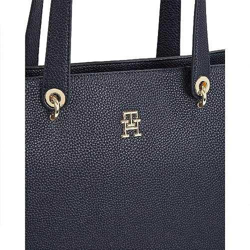 Tommy Hilfiger Donna Borsa Tote Bag Emblem Grande, Blu (Space Blue), Taglia Unica - 4