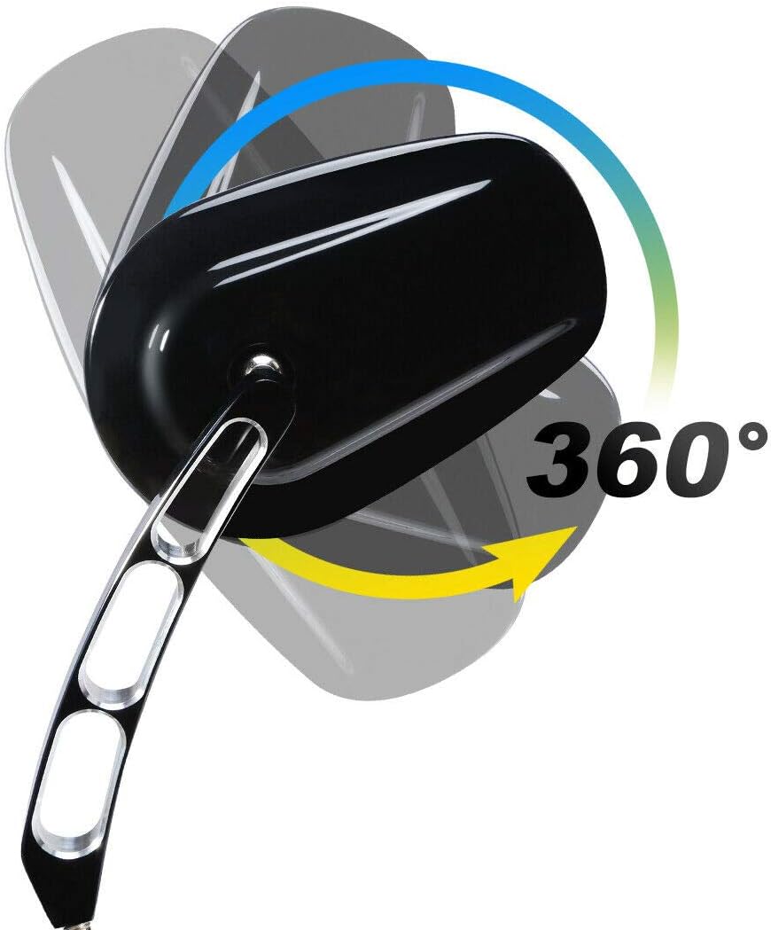 Green-L 8mm Thread Chrome Rear View Side Mirrors Fit for Harley Touring Road King Electra Street Glide Sportster Softail Dyna Models