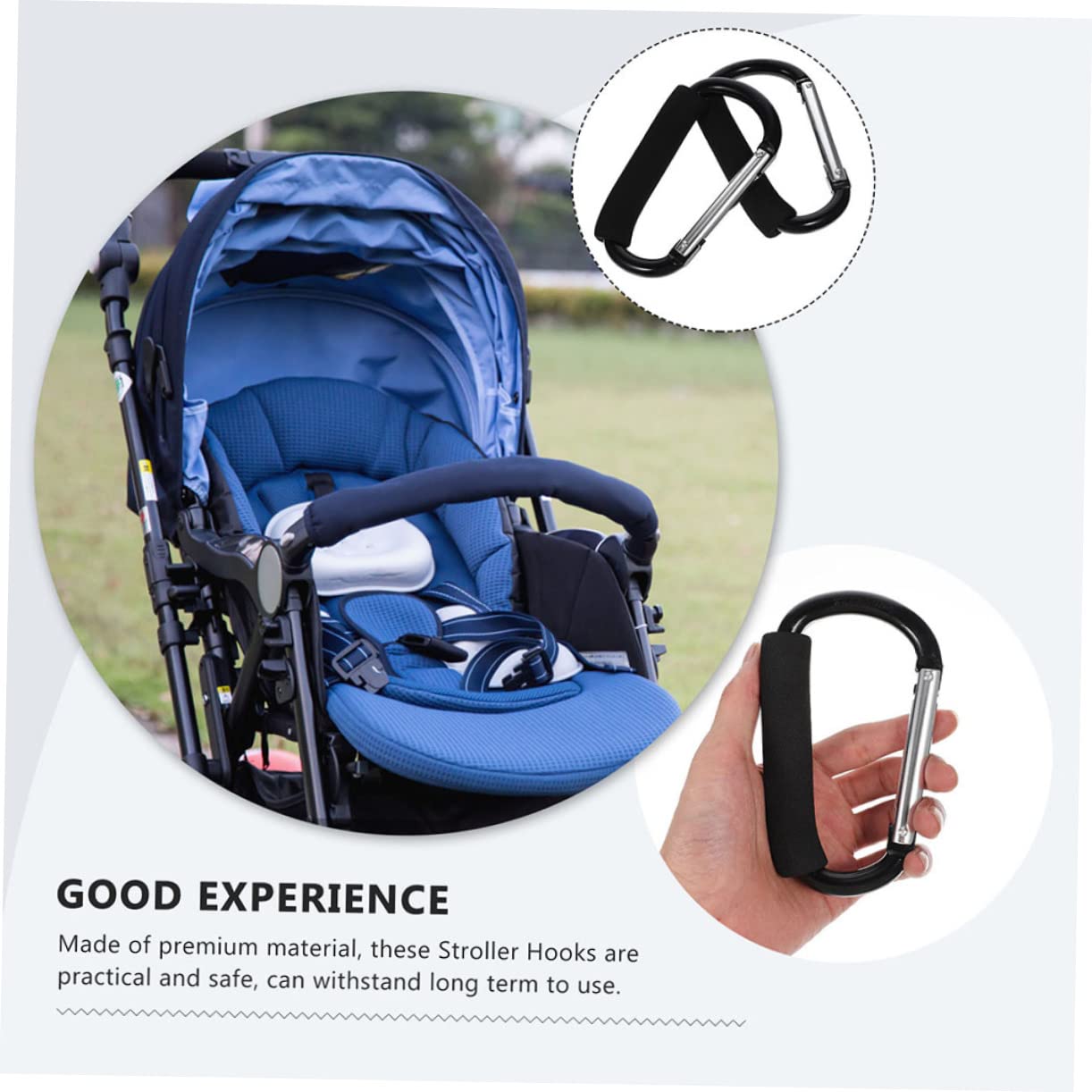 3pcs Stroller Hooks Hangers for Shopping Bags and Diaper Bags Versatile Stroller Accessories for Wheelchairs and Carriages