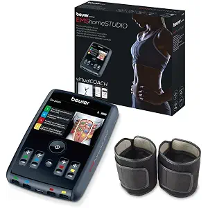 Beurer EM95 Electroestimulador Digital Cuerpo con Bluetooth, EMS, app Homestudio, 4 Canales, Cargador USB, Color Negro