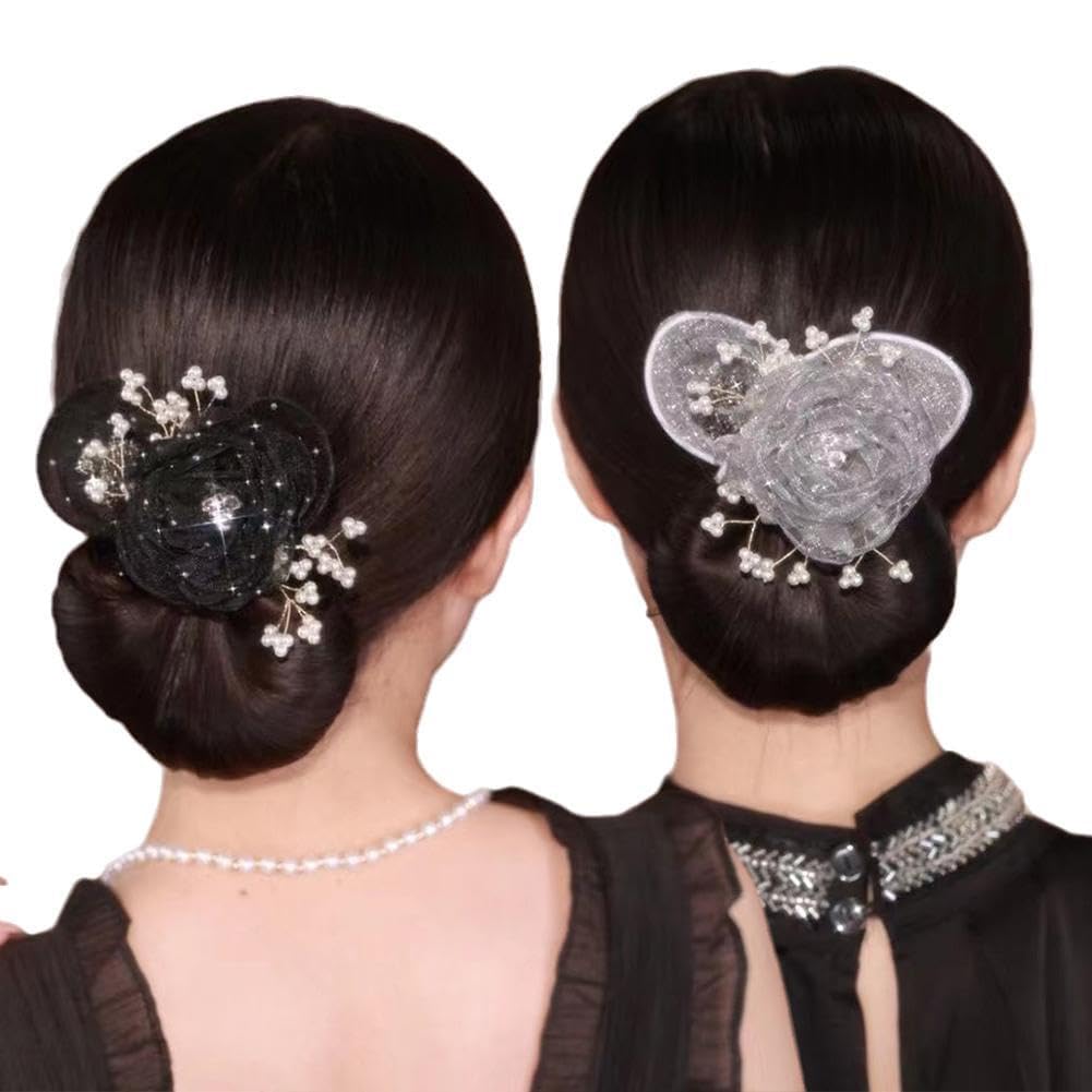 Amazon.co.jp: 布の花のヘアクリップ絶妙な柔軟なヘアスタイリング 