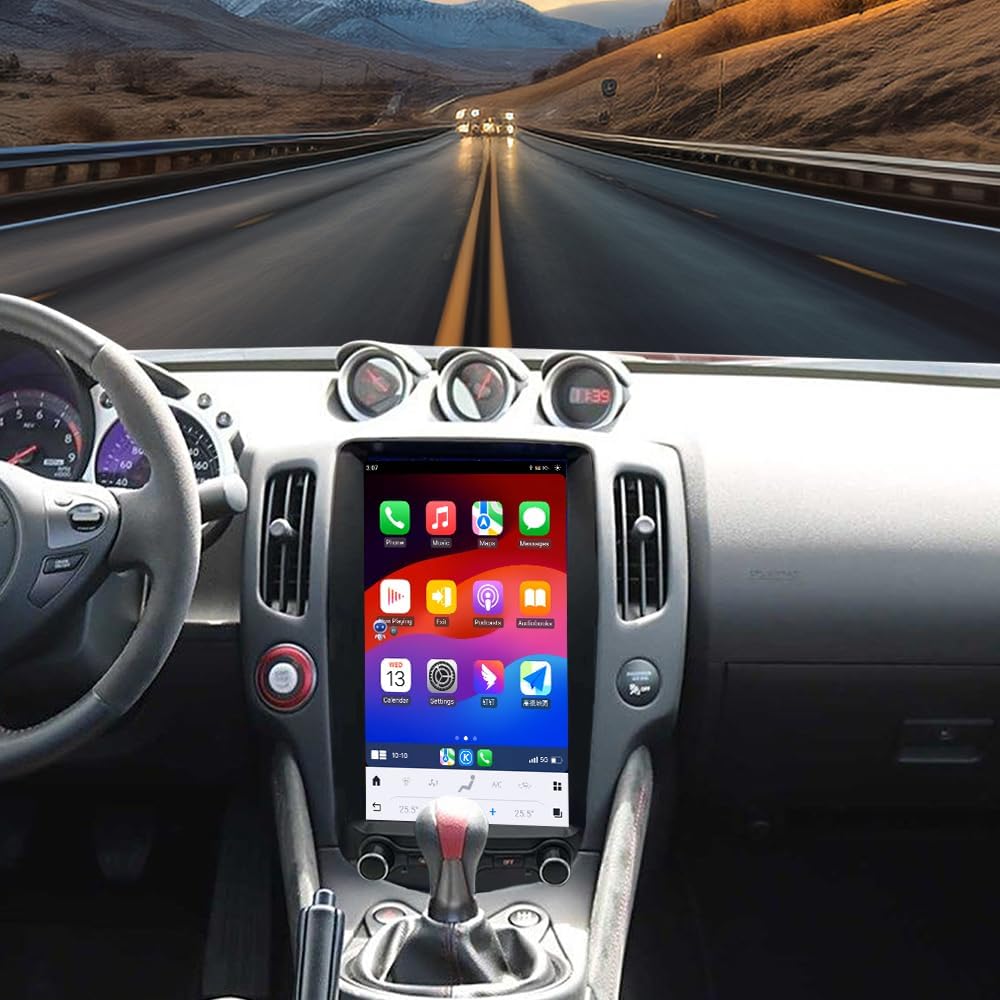 ZWNAV 13.8'' Android Car Radio for Nissan 370Z 2009-2021 Dash Headunit Multimedia Player Touchscreen GPS Navigation BT Wireless CarPlay 2K Display Bluetooth WiFi (8+128GB)