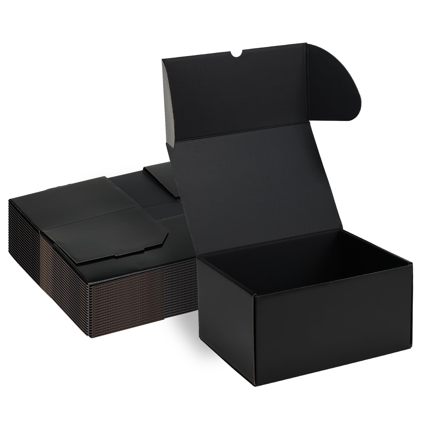 Rempry 10x7x5 Inch Black Shipping Boxes 20 Pack, Cardboard Mailer Boxes for Small Business Mailing