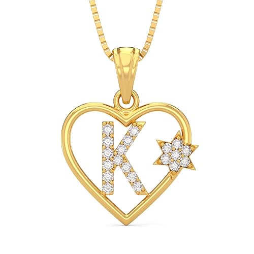Alphabetic Collection Gold Pendant Letter K