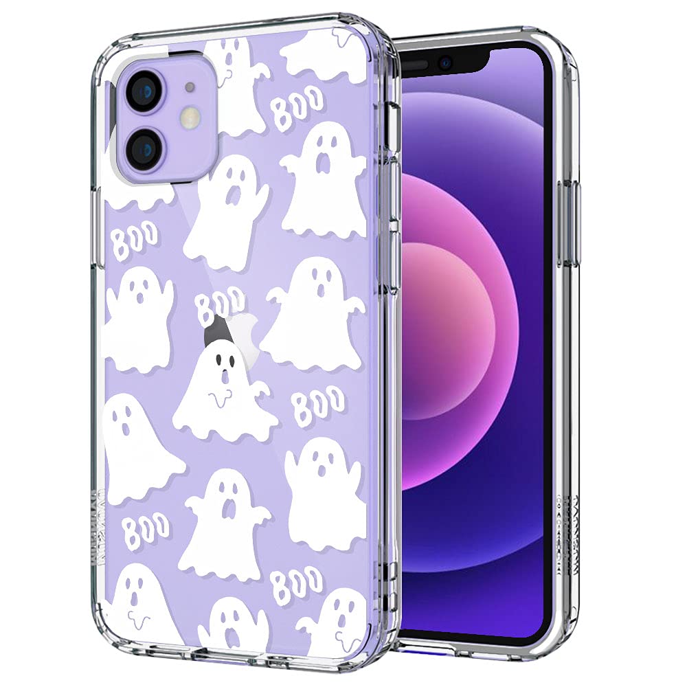 MOSNOVO Compatible with iPhone 12/12 Pro Case, Boo Boo Ghost [ Buffertech Impact ] Transparent TPU Bumper Clear Phone Case Cover Designed for iPhone 12 Pro 6.1"