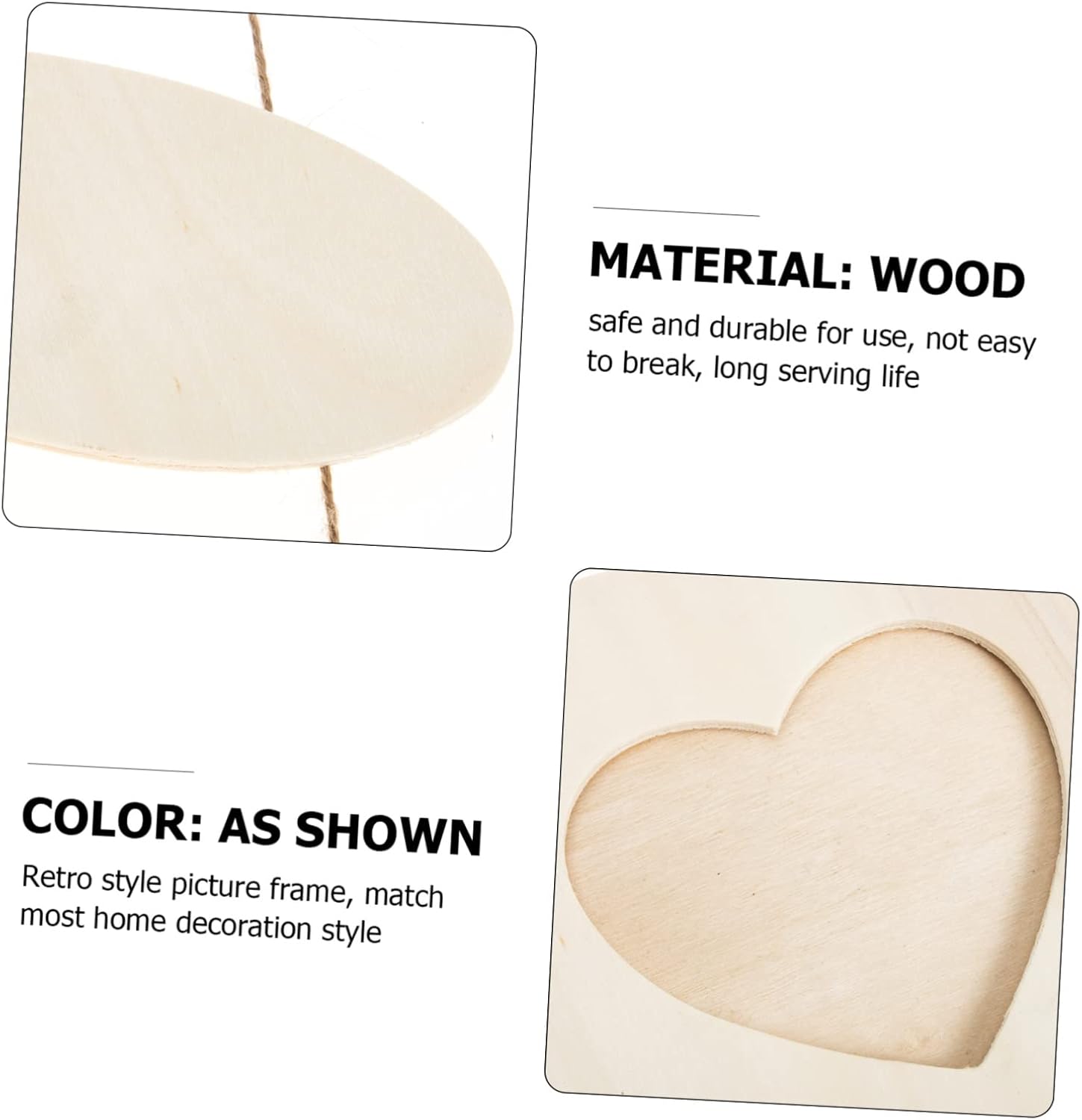 2pcs Hanging Diy Picture Frame for Boy Girl Art Display Unfinished Photo Frame Decor for Bedroom Living Room and Nursery Creative Boy Girl
